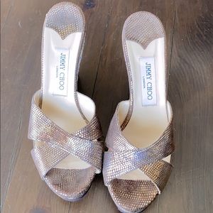 Jimmy Choo Brown Bling Wedges